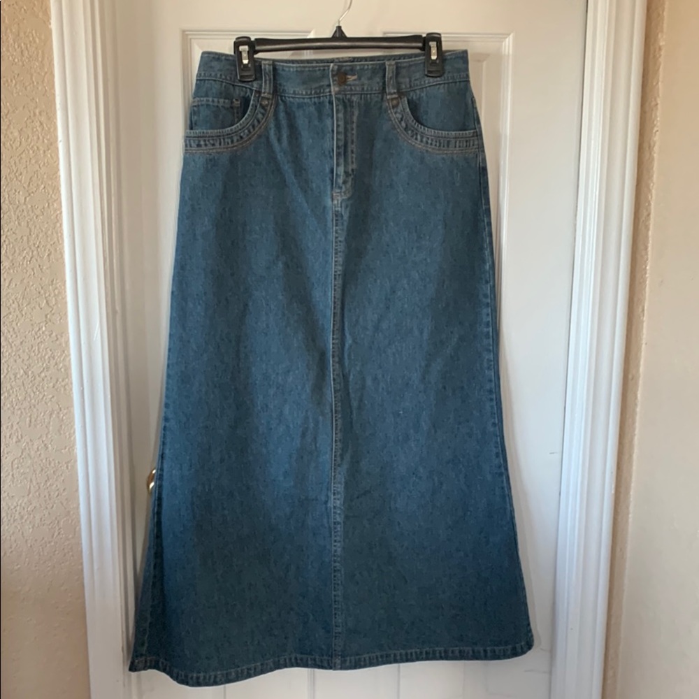 Classic Denim Maxi Skirt